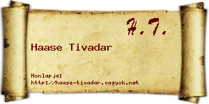 Haase Tivadar névjegykártya